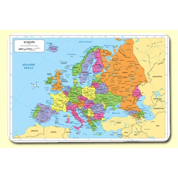 Painless Learning Europe Placemat 4PK EUR1 Zoro